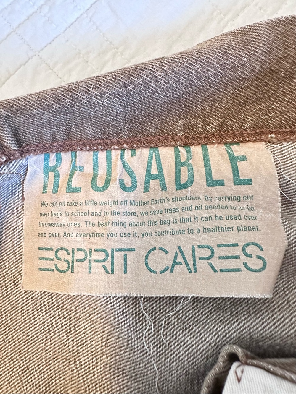 Vintage 80’s ESPRIT Acid Wash South Western Cowboy Canvas Tote Bag RARE HTF - Picture 8 of 12